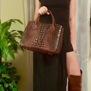 Pijushi Leather Crocodile Embossed Bag